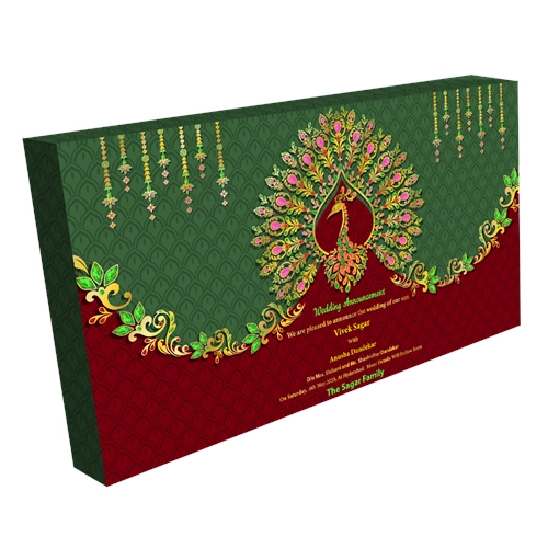 Wedding Announcement Gift Box Premium Silver 2 L Compartments